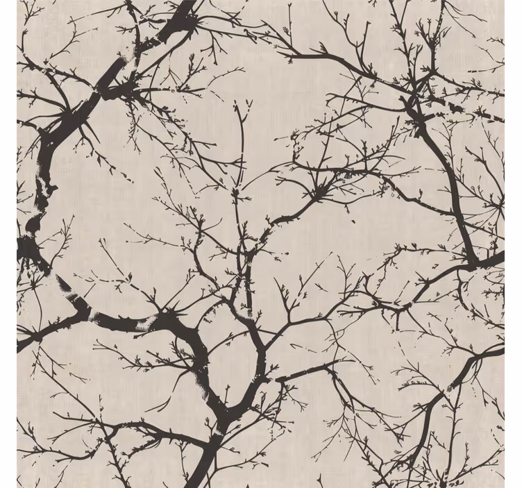 Modern roller blind with slender black branches - TenStickers
