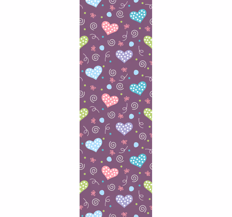 Modern roller blind with hearts and lines pattern - TenStickers
