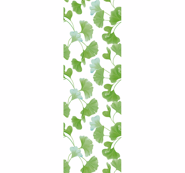 Modern roller blind green ginkgo leaves design - TenStickers