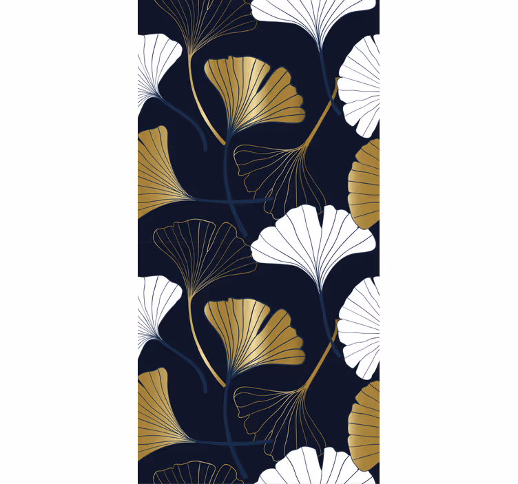 Modern roller blind with embossed ginkgo leaves - TenStickers