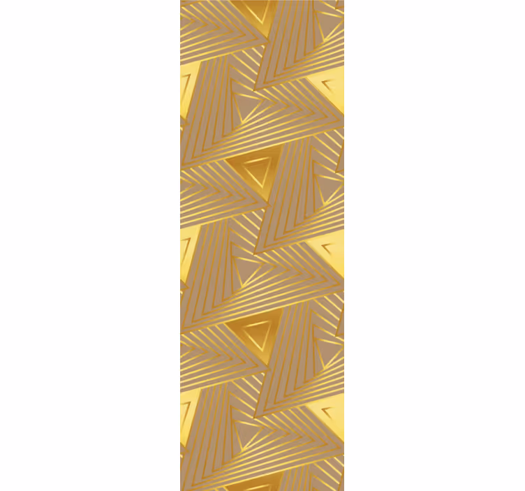Modern roller blind with golden geometric pattern - TenStickers