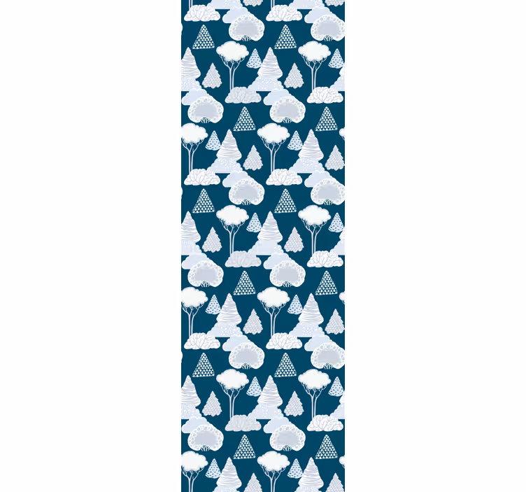 Modern roller blind japandi navy blue trees - TenStickers