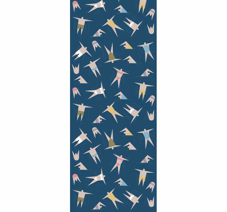 Modern roller blind with swimming figures pattern - TenStickers