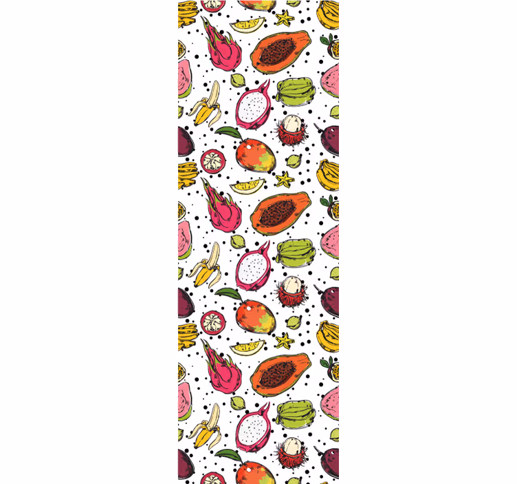 Modern roller blind with colorful exotic fruit sketch - TenStickers
