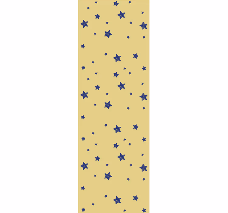 Modern roller blind blue stars on yellow background - TenStickers