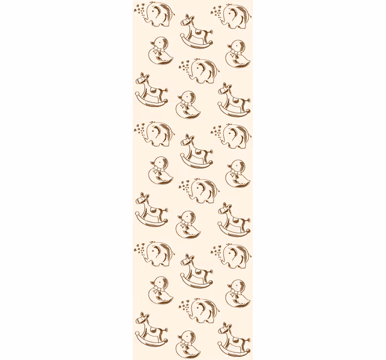 Modern roller blind with cute elephant, duck, horse - TenStickers