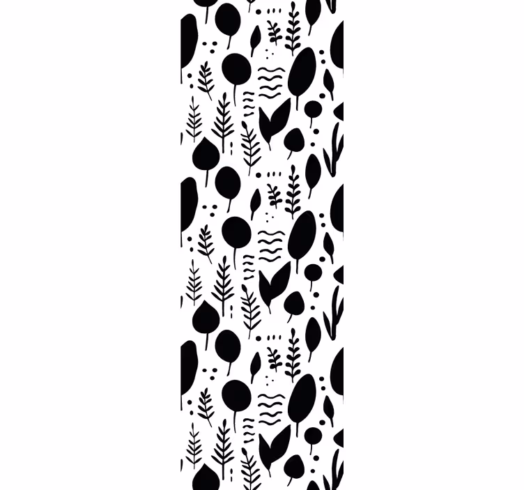 Modern roller blind with black and white nature images - TenStickers