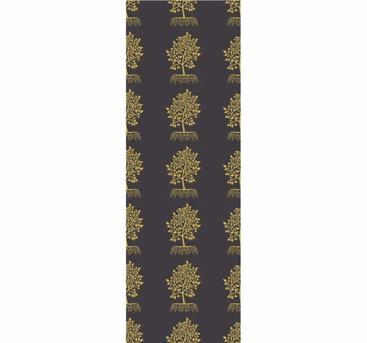Modern roller blind with golden tree outlines - TenStickers