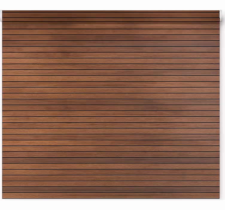Texture and pattern roller blind parallel walnut slats - TenStickers