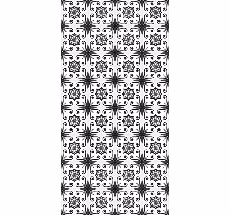 Black roller blind vintage black tile - TenStickers