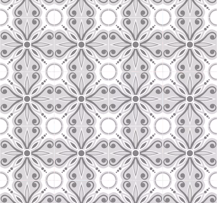 Gray roller blind in grey moroccan design - TenStickers