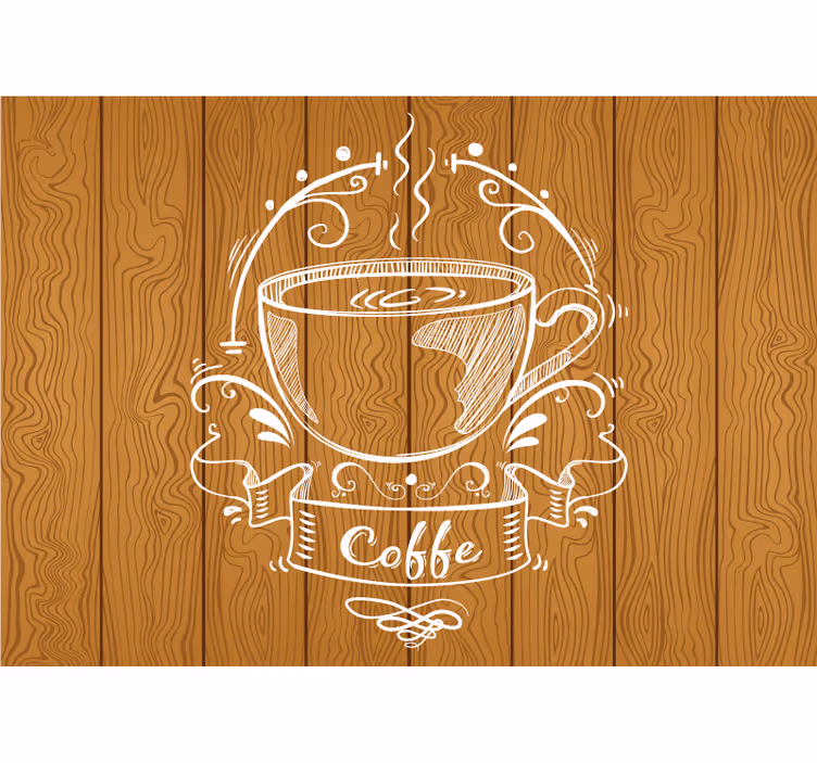 Kitchen roller blind with coffee wood design - TenStickers