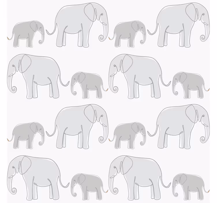 Gray roller blind with minimalist elephants design - TenStickers