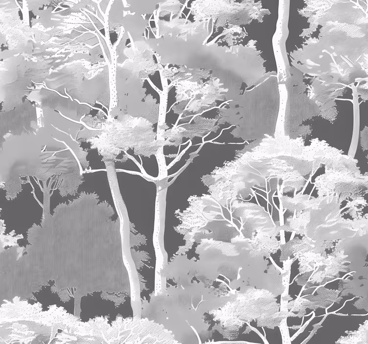 Gray roller blind with woodland design - TenStickers