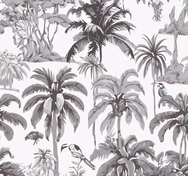 Gray roller blind with palm trees - TenStickers