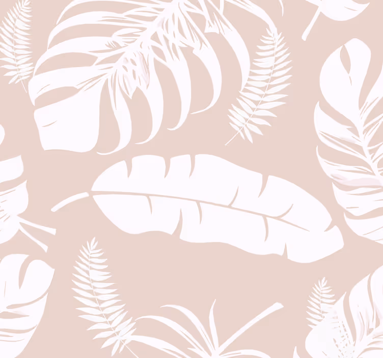 Beige roller blind with banana leaves design - TenStickers