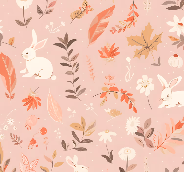 Pink roller blind autumn forest pattern - TenStickers