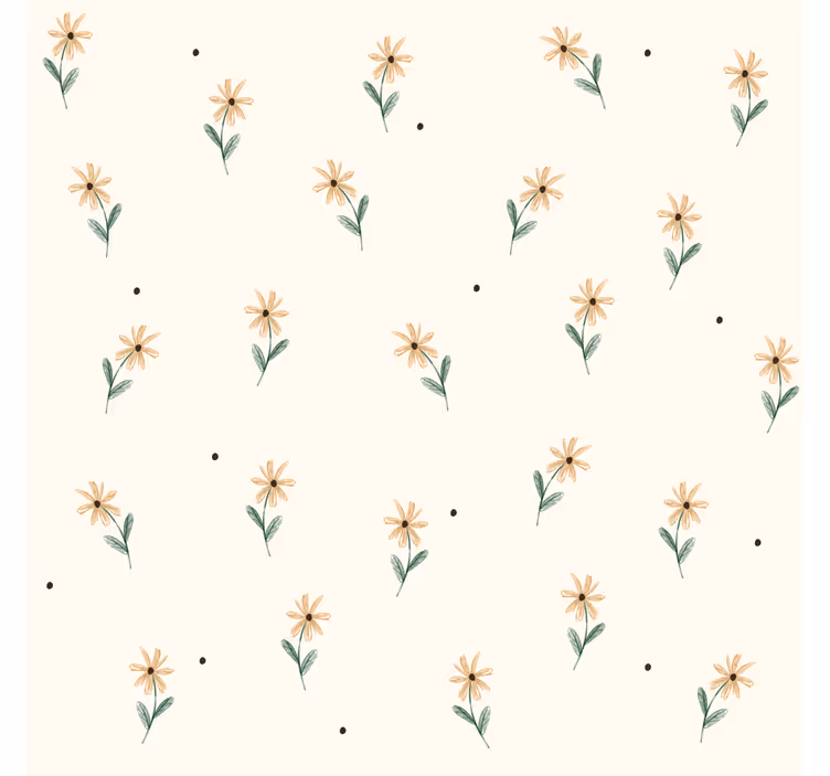 Pink roller blind with yellow daisies print - TenStickers