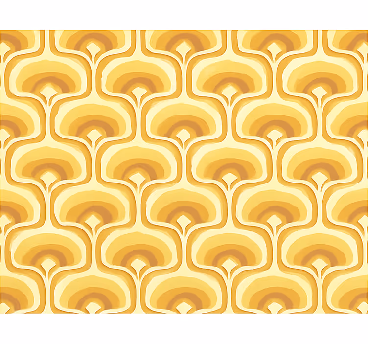 Yellow roller blind with retro yellow design - TenStickers