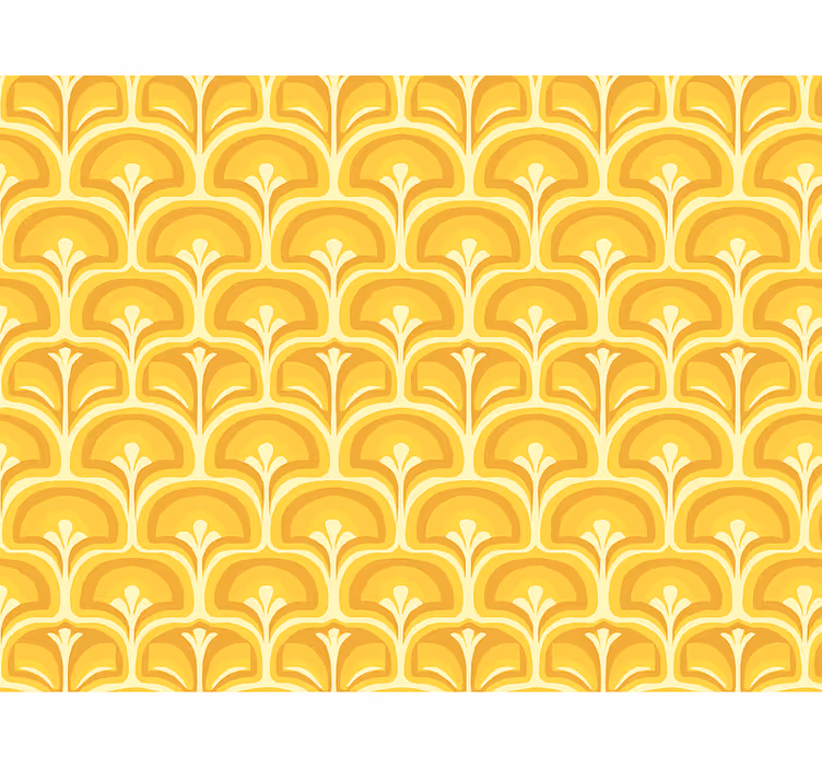 Yellow roller blind retro 70s yellow shapes - TenStickers