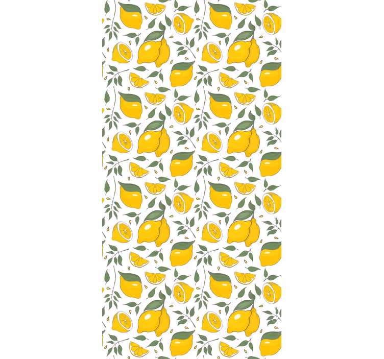 Yellow roller blind with lemon and cream flowers - TenStickers