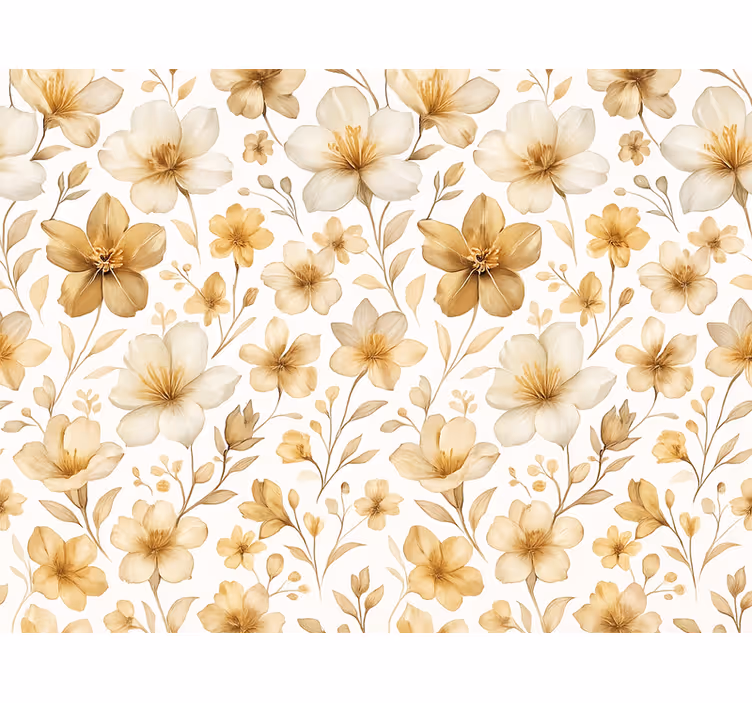 Yellow roller blind with realistic floral design - TenStickers