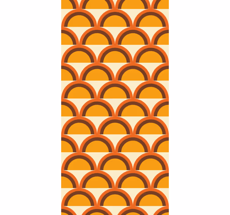 Yellow roller blind with 1970s sunset retro arches - TenStickers