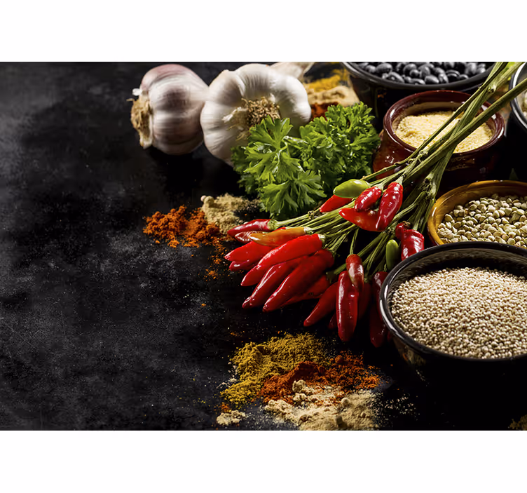 Kitchen roller blind for spice-inspired cooking - TenStickers
