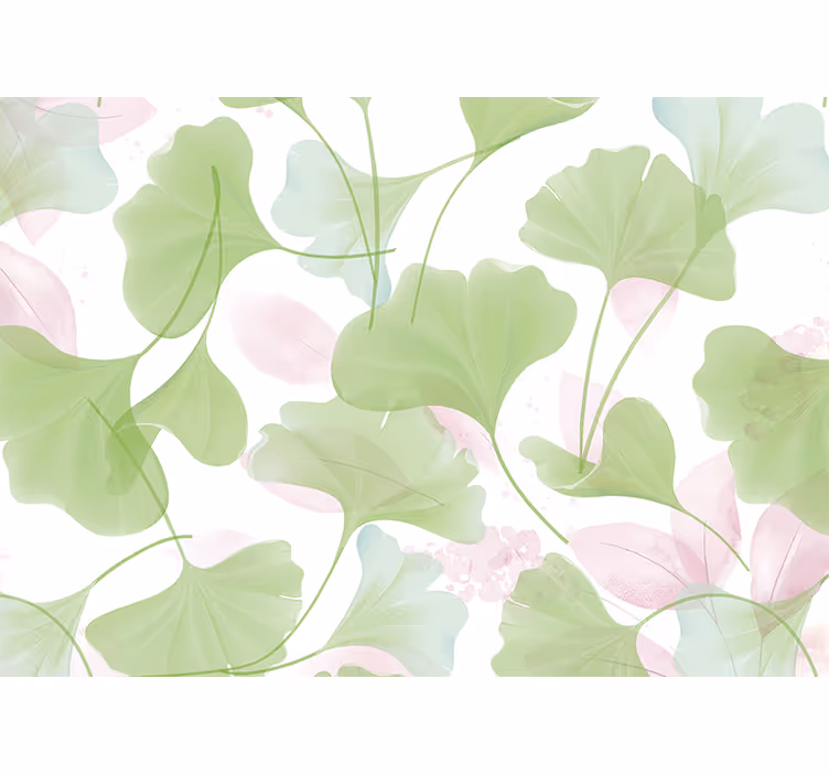 Kitchen roller blind with glamour watercolor ginkgo leaves - TenStickers