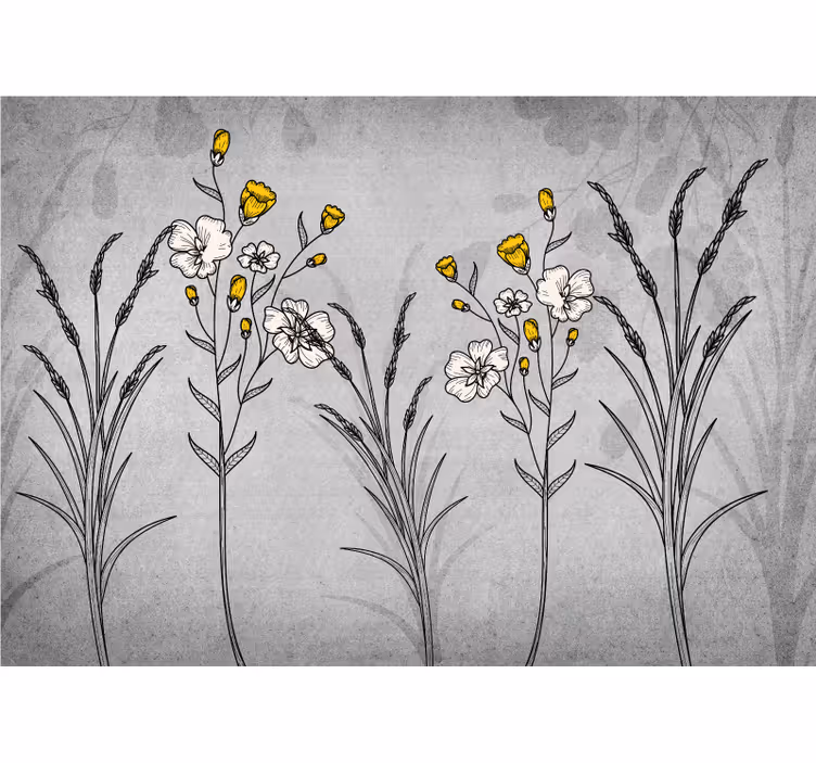 Kitchen roller blind in scandinavian grey foliage - TenStickers