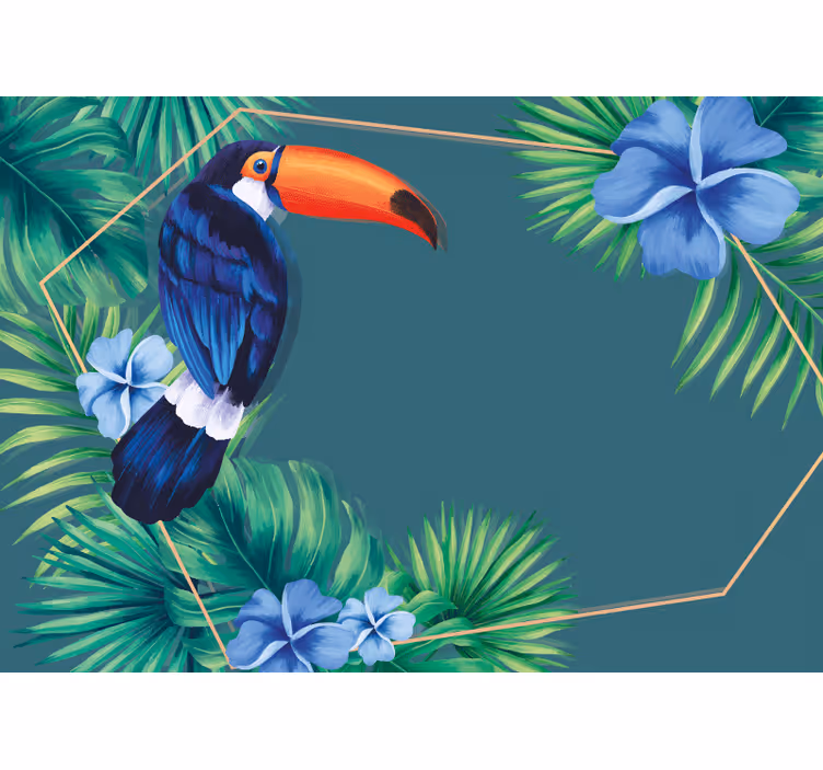 Kitchen roller blind toucan tropical leaves - TenStickers