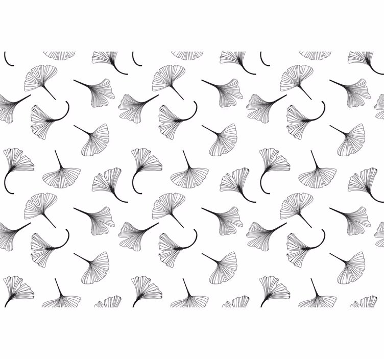 Kitchen roller blind ginkgo leaves black design - TenStickers