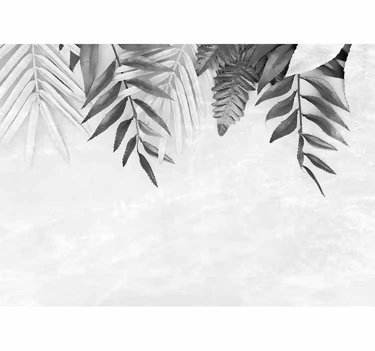White roller blind with gray feather design - TenStickers