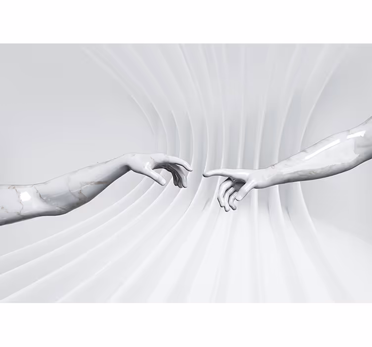 White roller blind inspired by the creation of adam - TenStickers