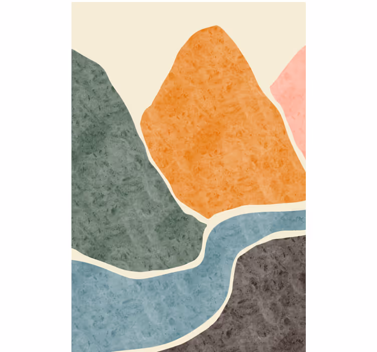 Living room roller blind abstract modern painting - TenStickers