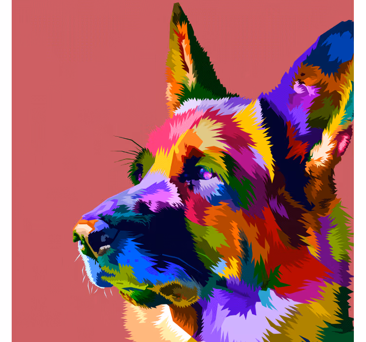 Living room roller blind rainbow german shepherd - TenStickers