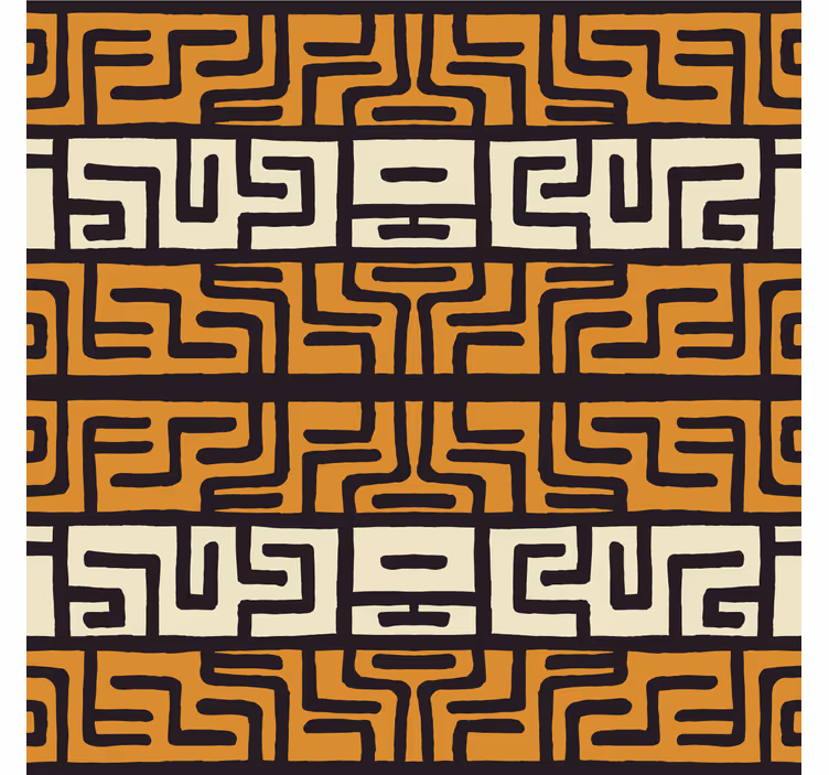 Living room roller blind african art abstract brown pattern - TenStickers