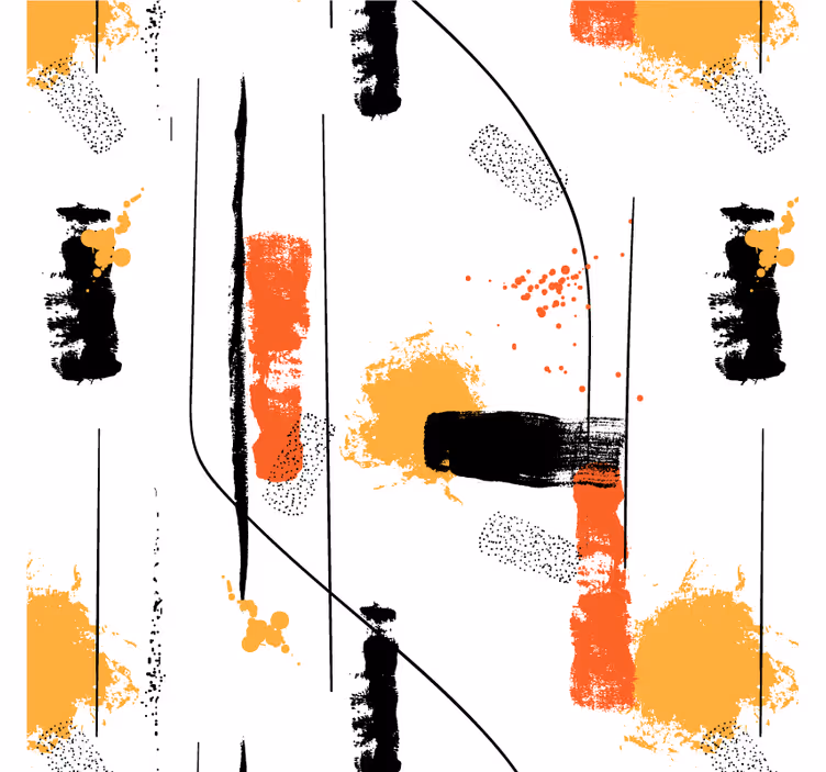 Living room roller blind abstract linear art - TenStickers
