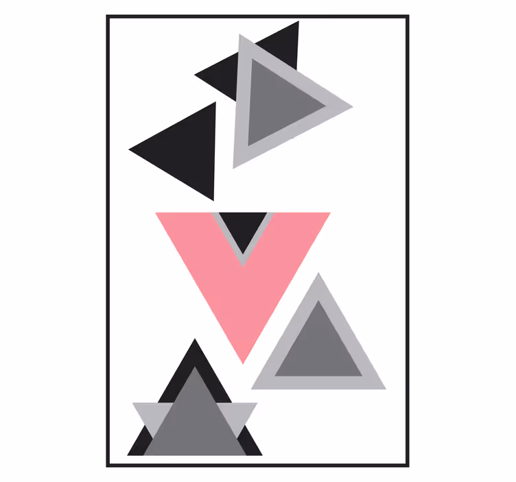 Living room roller blind triangles abstract art - TenStickers