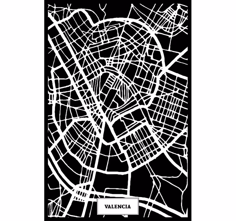Living room roller blind topographic map valencia - TenStickers