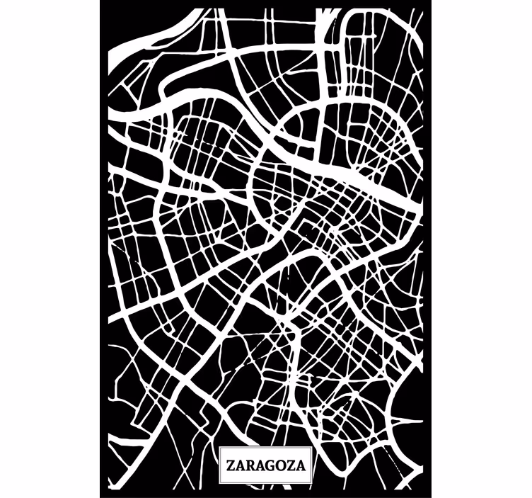 Living room roller blind topographic map zaragoza - TenStickers