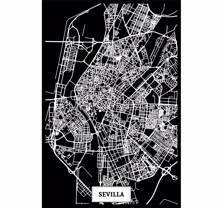 Living room roller blind topographic map sevilla - TenStickers
