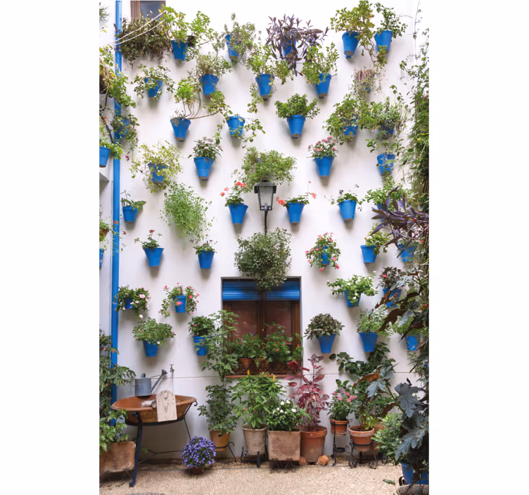 Living room roller blind andalusian patio style - TenStickers