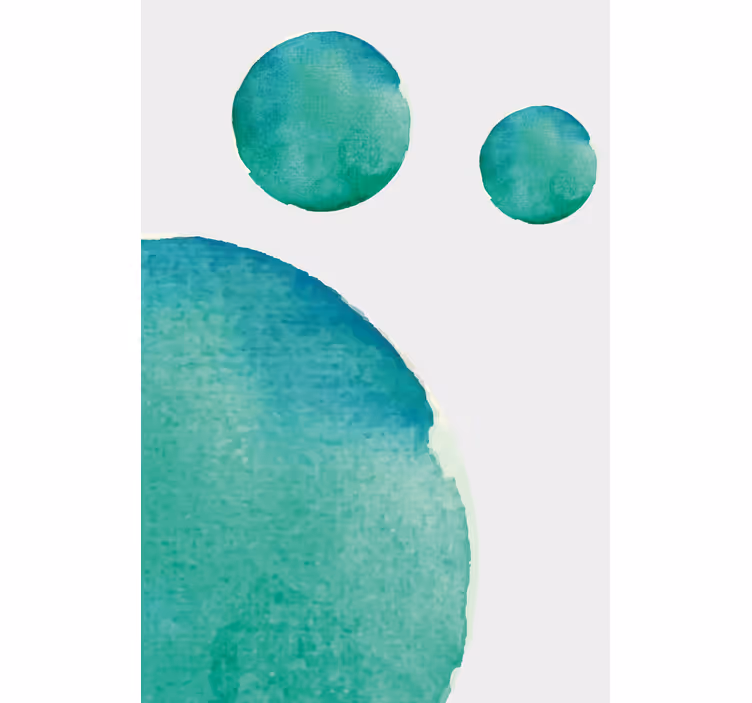 Living room roller blind in abstract aquamarine watercolor - TenStickers