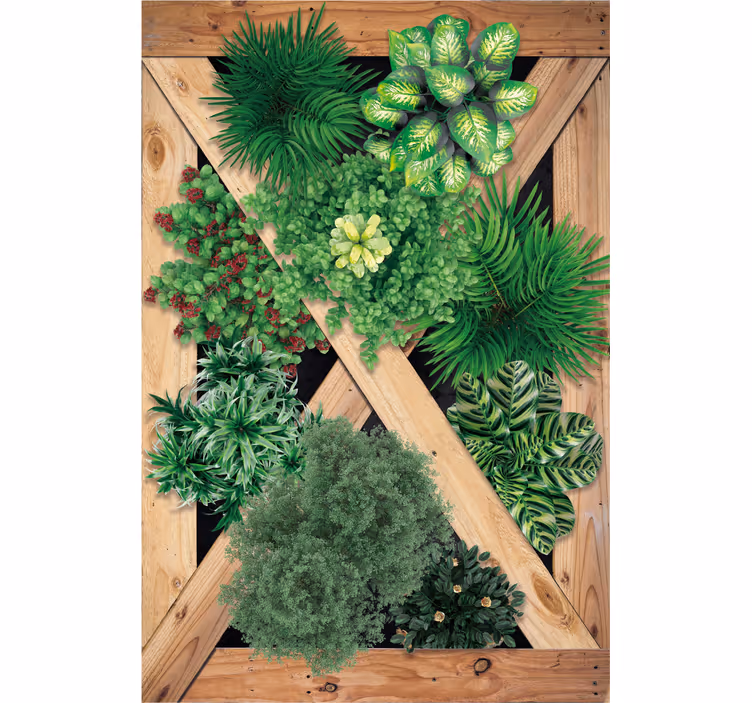 Living room roller blind rustic garden style - TenStickers