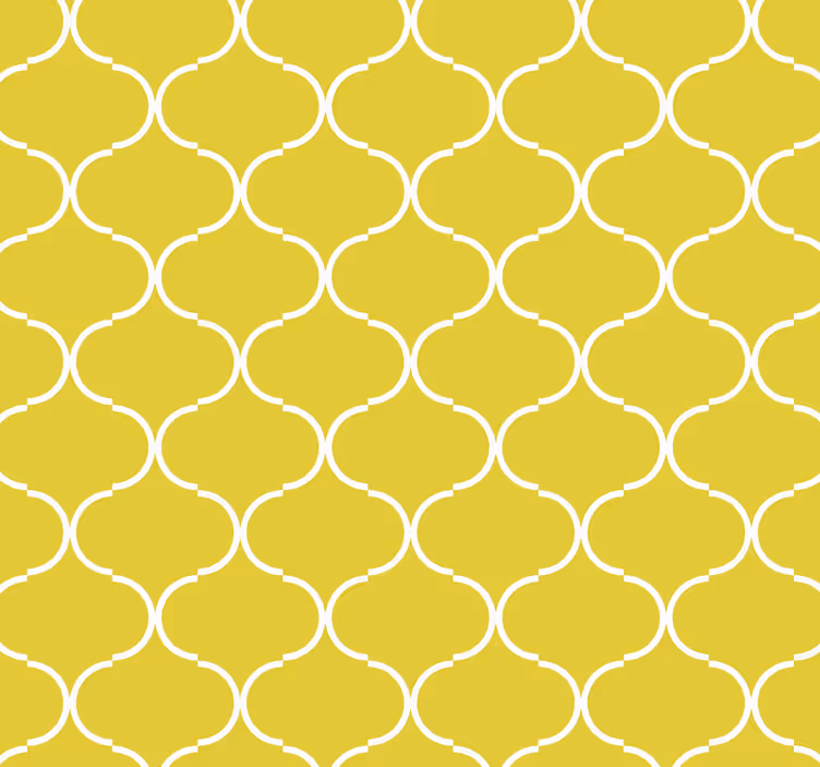 Yellow roller blind with geometric line pattern - TenStickers