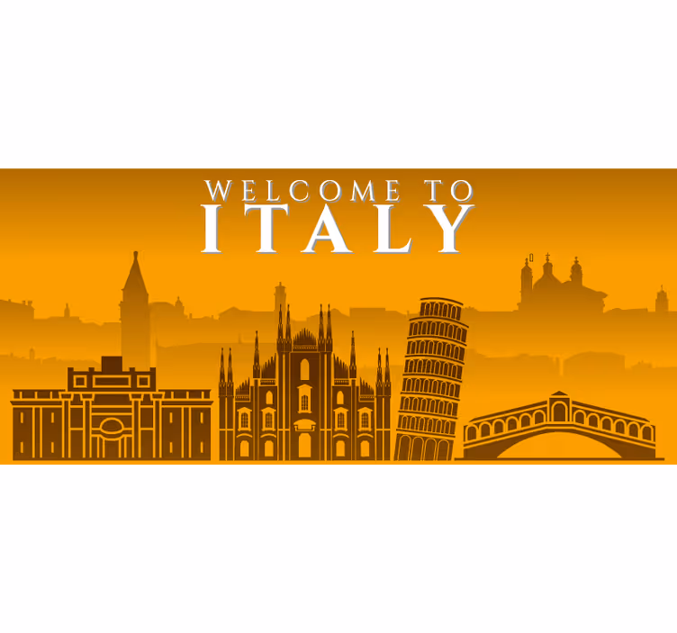 Yellow roller blind skyline italy - TenStickers