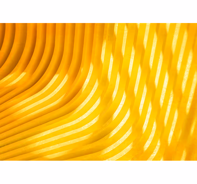 Yellow roller blind with 3d wave design - TenStickers