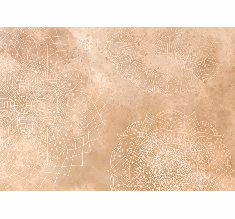 Beige roller blind vintage mandalas design - TenStickers