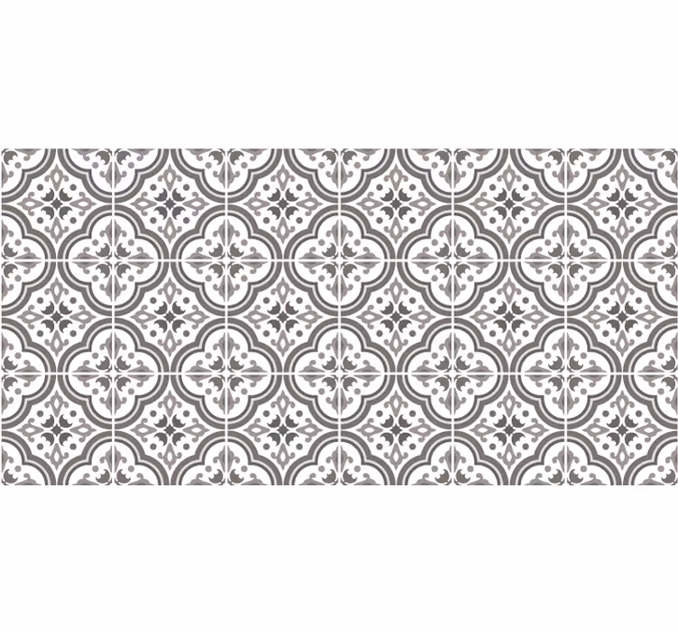 Gray roller blind classic grey floral pattern - TenStickers